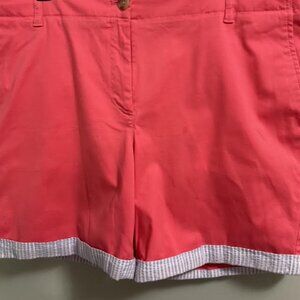 Talbots shorts with blue seersucker leg trim